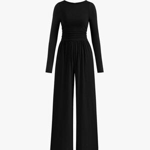 Pretty Garden  Black Jumpsuit with pockets